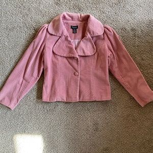 Persaman NewYork Dusty pink corduroy cropped blazer. Medium.